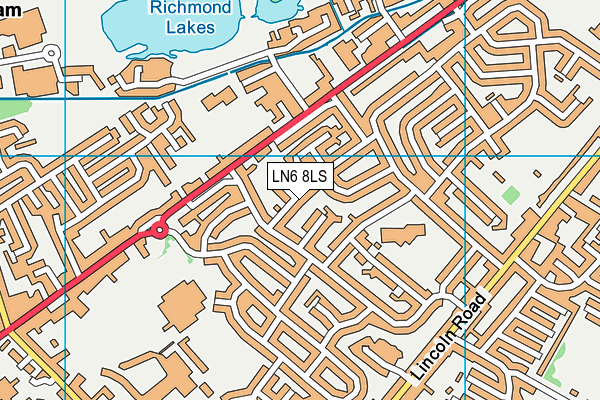 LN6 8LS map - OS VectorMap District (Ordnance Survey)