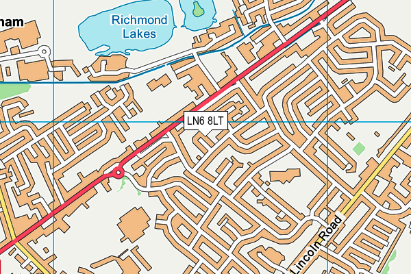 LN6 8LT map - OS VectorMap District (Ordnance Survey)