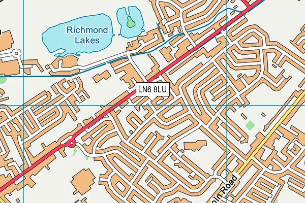 LN6 8LU map - OS VectorMap District (Ordnance Survey)