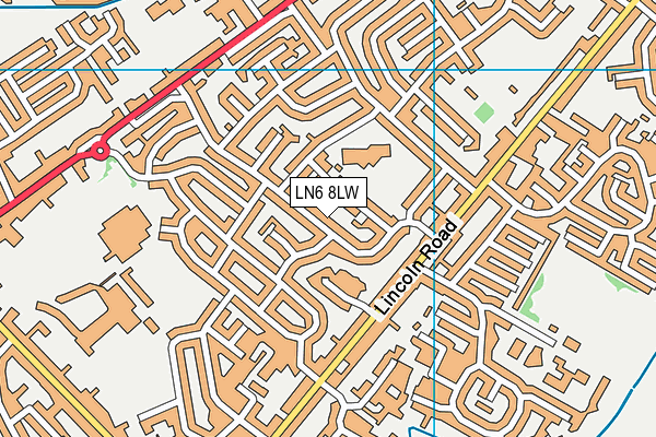 LN6 8LW map - OS VectorMap District (Ordnance Survey)