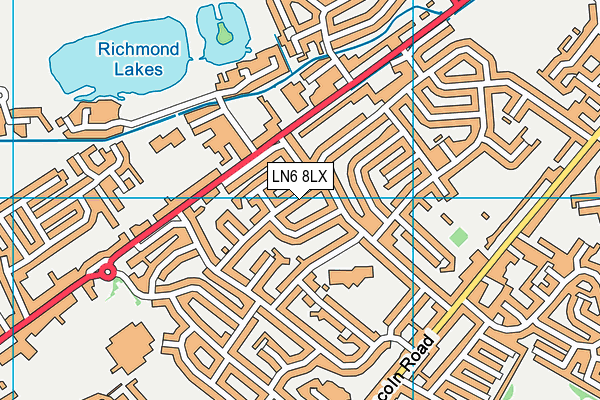 LN6 8LX map - OS VectorMap District (Ordnance Survey)