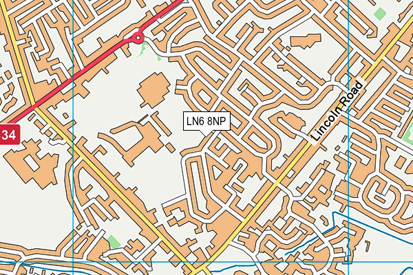 LN6 8NP map - OS VectorMap District (Ordnance Survey)