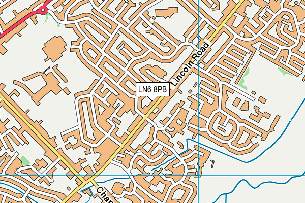 LN6 8PB map - OS VectorMap District (Ordnance Survey)