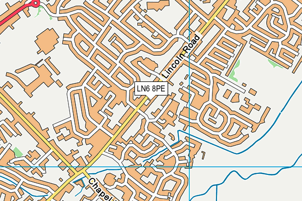 LN6 8PE map - OS VectorMap District (Ordnance Survey)