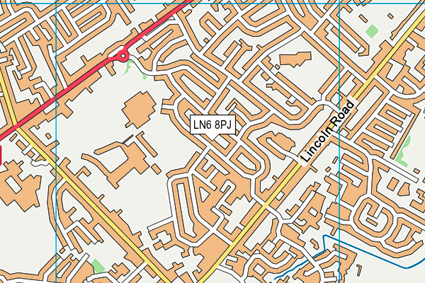 LN6 8PJ map - OS VectorMap District (Ordnance Survey)