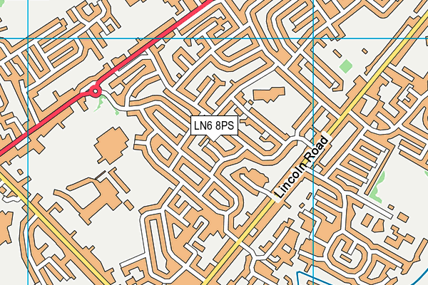 LN6 8PS map - OS VectorMap District (Ordnance Survey)