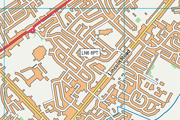 LN6 8PT map - OS VectorMap District (Ordnance Survey)