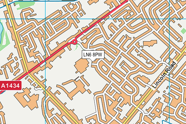 LN6 8PW map - OS VectorMap District (Ordnance Survey)