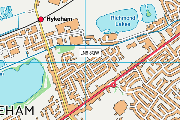 LN6 8QW map - OS VectorMap District (Ordnance Survey)