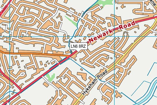 LN6 8RZ map - OS VectorMap District (Ordnance Survey)