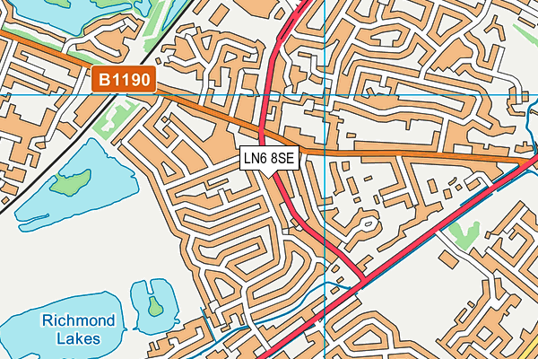 LN6 8SE map - OS VectorMap District (Ordnance Survey)