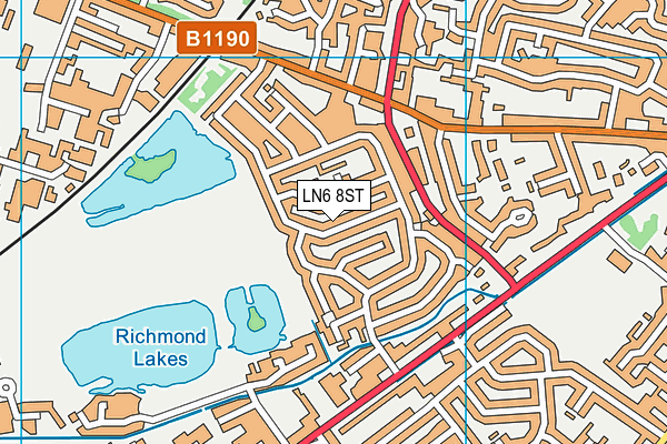 LN6 8ST map - OS VectorMap District (Ordnance Survey)