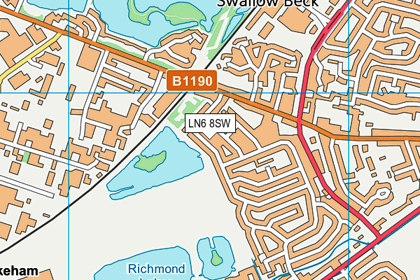 LN6 8SW map - OS VectorMap District (Ordnance Survey)