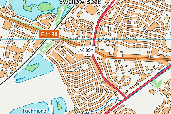 LN6 8SY map - OS VectorMap District (Ordnance Survey)