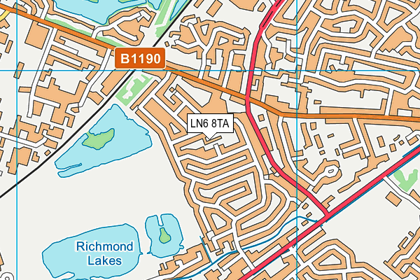 LN6 8TA map - OS VectorMap District (Ordnance Survey)
