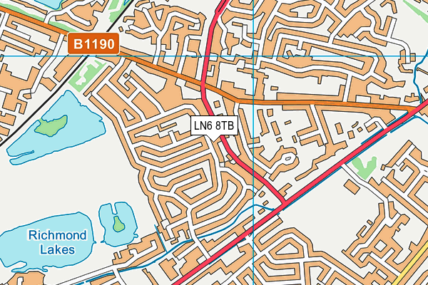 LN6 8TB map - OS VectorMap District (Ordnance Survey)