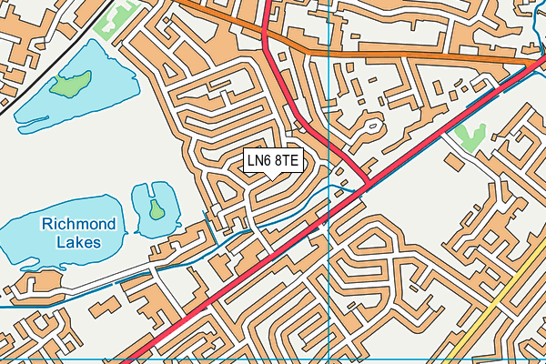 LN6 8TE map - OS VectorMap District (Ordnance Survey)