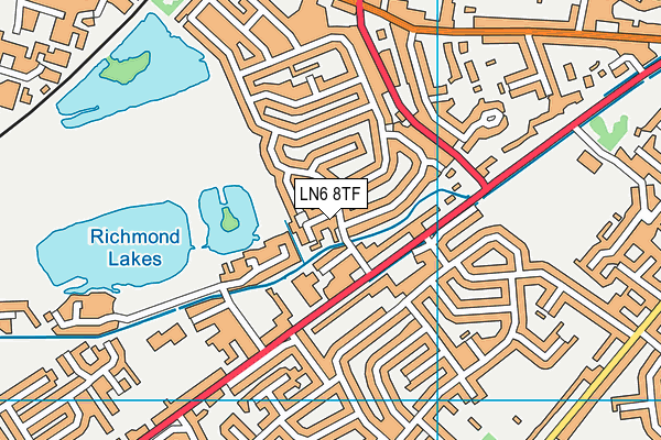 LN6 8TF map - OS VectorMap District (Ordnance Survey)