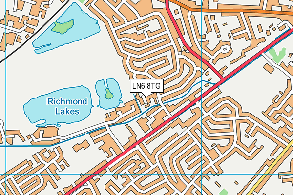 LN6 8TG map - OS VectorMap District (Ordnance Survey)