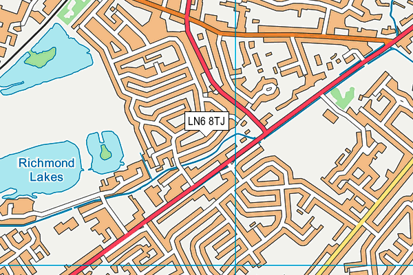 LN6 8TJ map - OS VectorMap District (Ordnance Survey)