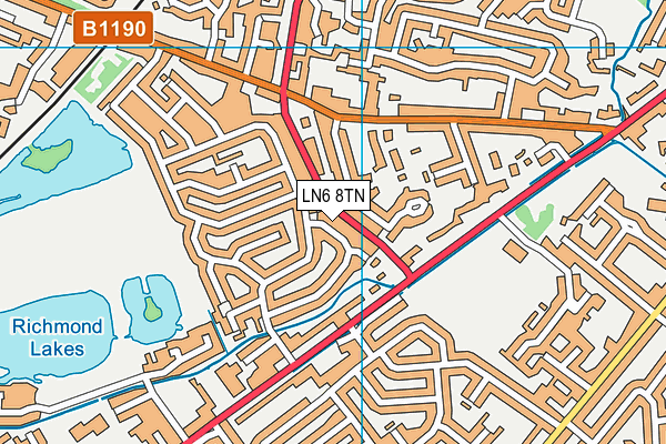 LN6 8TN map - OS VectorMap District (Ordnance Survey)