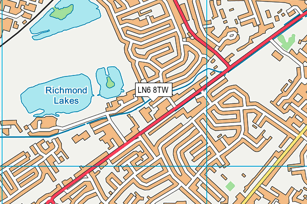 LN6 8TW map - OS VectorMap District (Ordnance Survey)