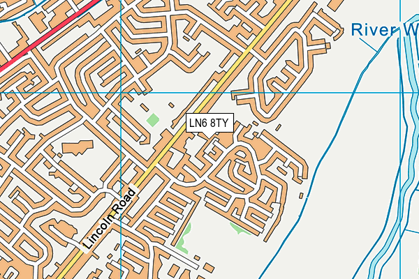 LN6 8TY map - OS VectorMap District (Ordnance Survey)