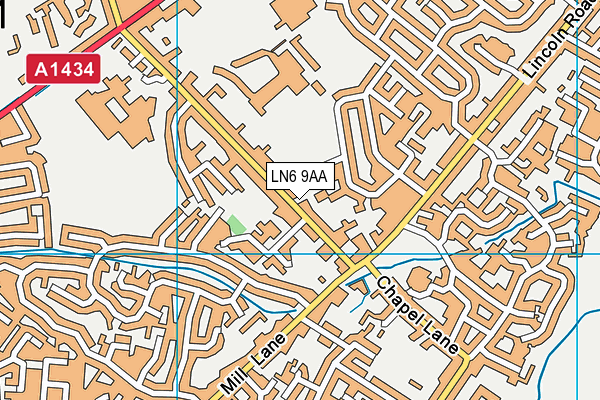 LN6 9AA map - OS VectorMap District (Ordnance Survey)