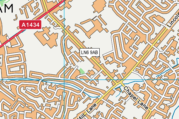 LN6 9AB map - OS VectorMap District (Ordnance Survey)