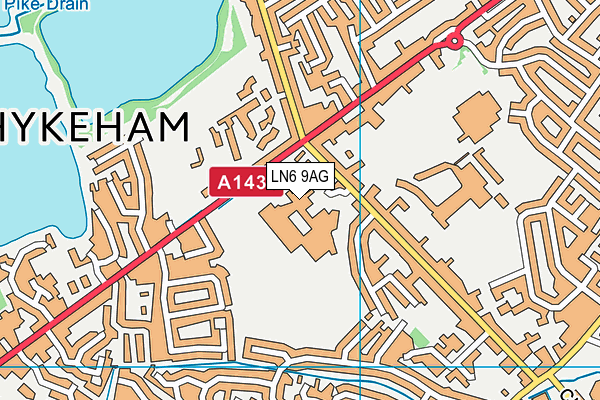 North Kesteven Academy map (LN6 9AG) - OS VectorMap District (Ordnance Survey)