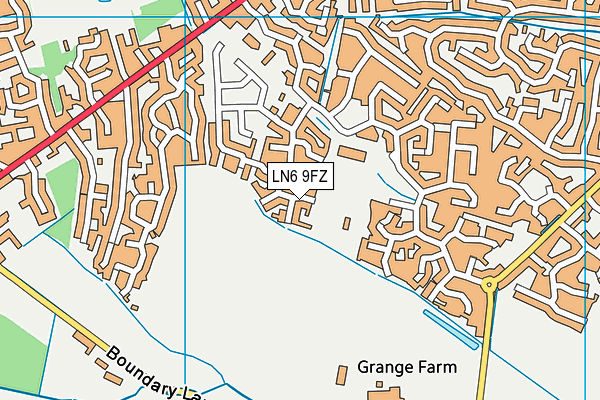 LN6 9FZ map - OS VectorMap District (Ordnance Survey)