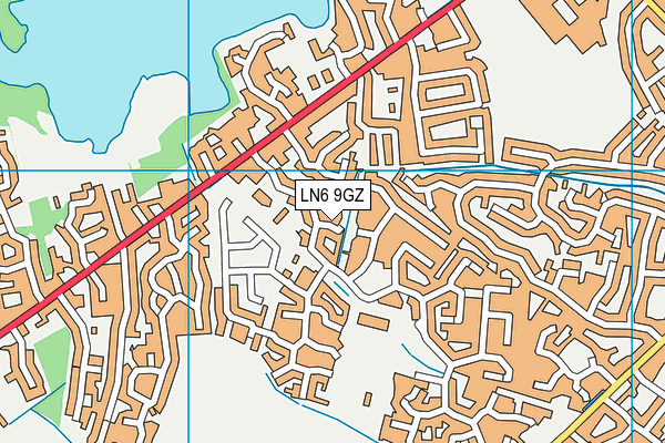 LN6 9GZ map - OS VectorMap District (Ordnance Survey)