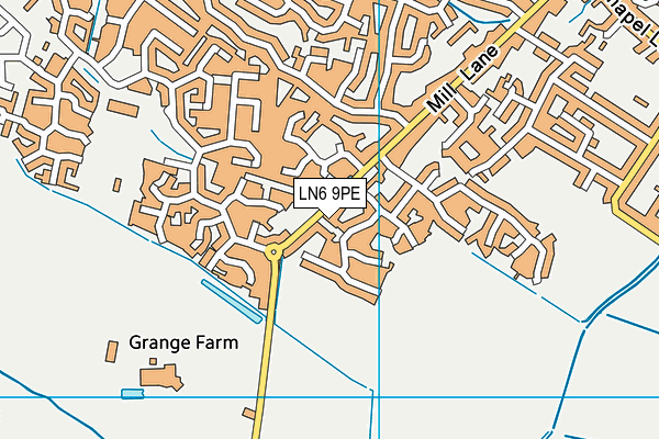LN6 9PE map - OS VectorMap District (Ordnance Survey)