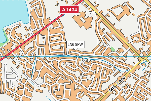 LN6 9PW map - OS VectorMap District (Ordnance Survey)