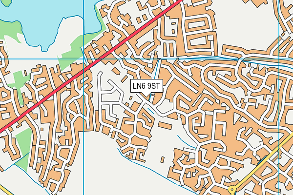LN6 9ST map - OS VectorMap District (Ordnance Survey)