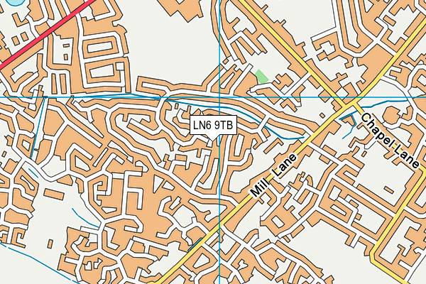 LN6 9TB map - OS VectorMap District (Ordnance Survey)