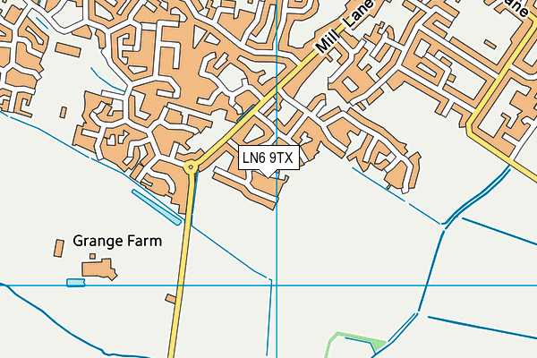 LN6 9TX map - OS VectorMap District (Ordnance Survey)