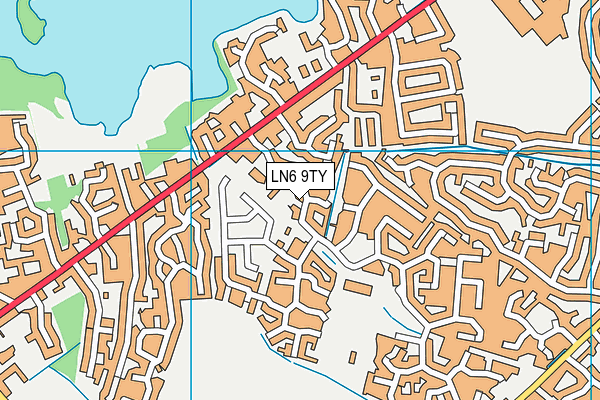 LN6 9TY map - OS VectorMap District (Ordnance Survey)