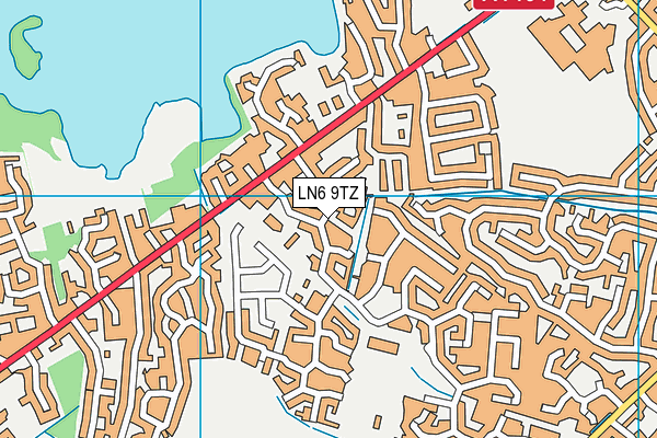 LN6 9TZ map - OS VectorMap District (Ordnance Survey)