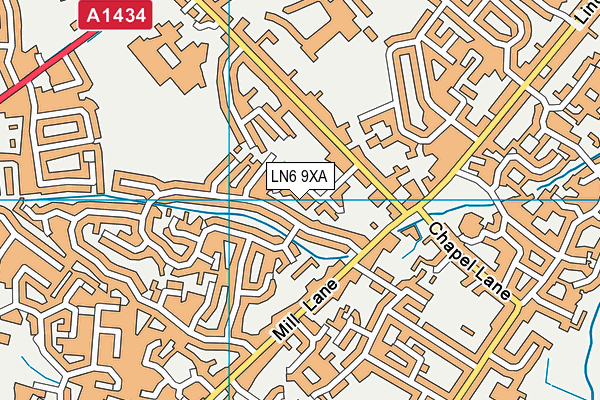LN6 9XA map - OS VectorMap District (Ordnance Survey)