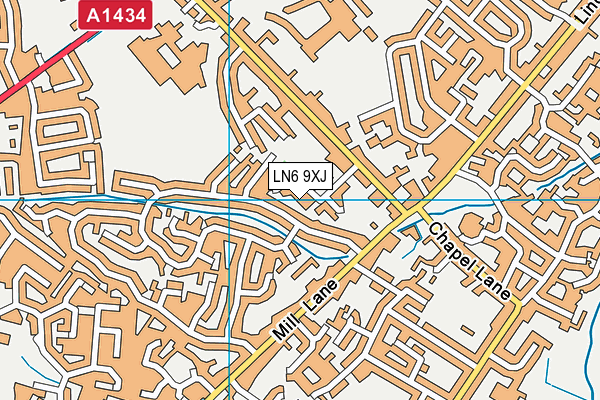 LN6 9XJ map - OS VectorMap District (Ordnance Survey)