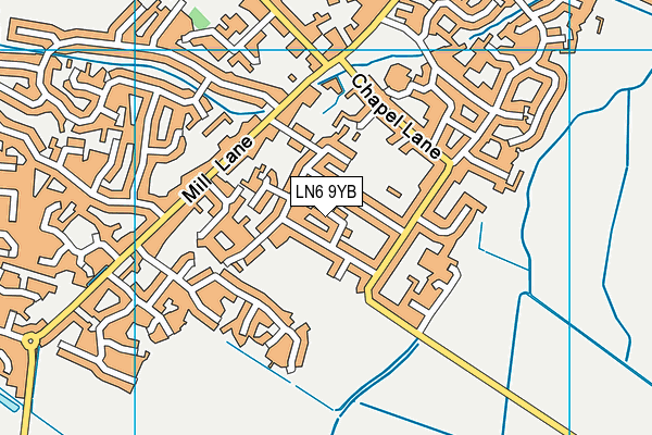 LN6 9YB map - OS VectorMap District (Ordnance Survey)