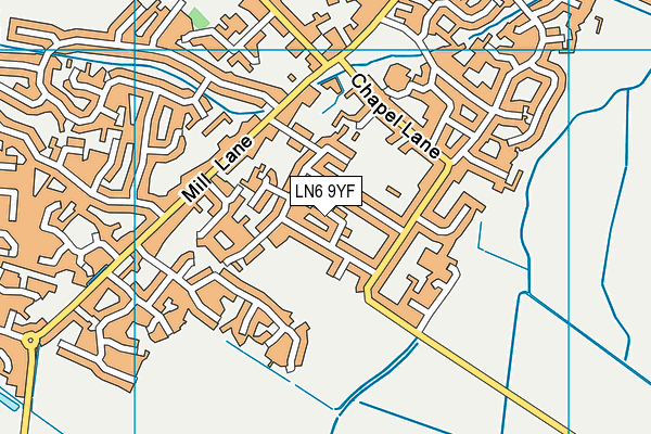 LN6 9YF map - OS VectorMap District (Ordnance Survey)