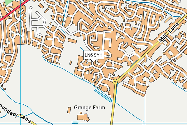 LN6 9YH map - OS VectorMap District (Ordnance Survey)