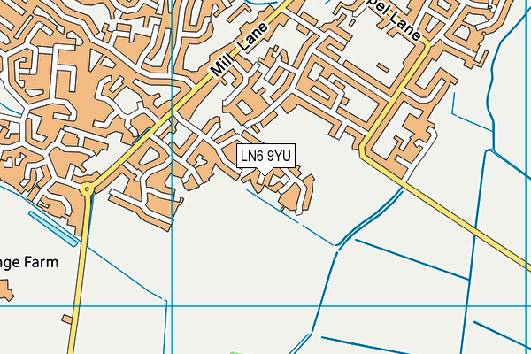LN6 9YU map - OS VectorMap District (Ordnance Survey)