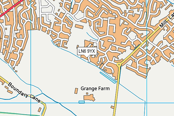 LN6 9YX map - OS VectorMap District (Ordnance Survey)