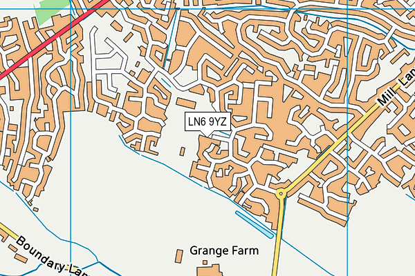 LN6 9YZ map - OS VectorMap District (Ordnance Survey)