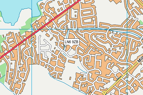 LN6 9ZB map - OS VectorMap District (Ordnance Survey)