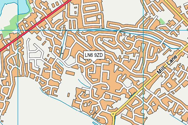 LN6 9ZD map - OS VectorMap District (Ordnance Survey)