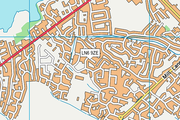 LN6 9ZE map - OS VectorMap District (Ordnance Survey)